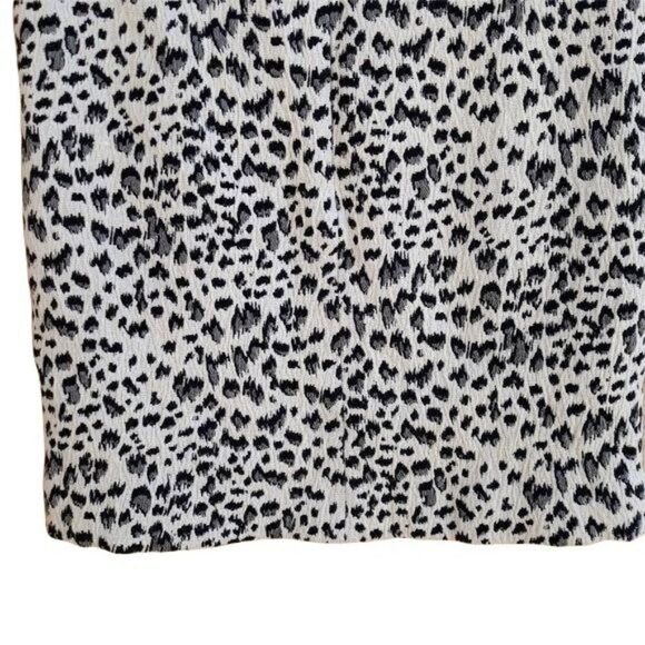 Ann Taylor Loft White Gray Leopard Print Day To Night Mini Pencil Skirt Sz S - Picture 10 of 12
